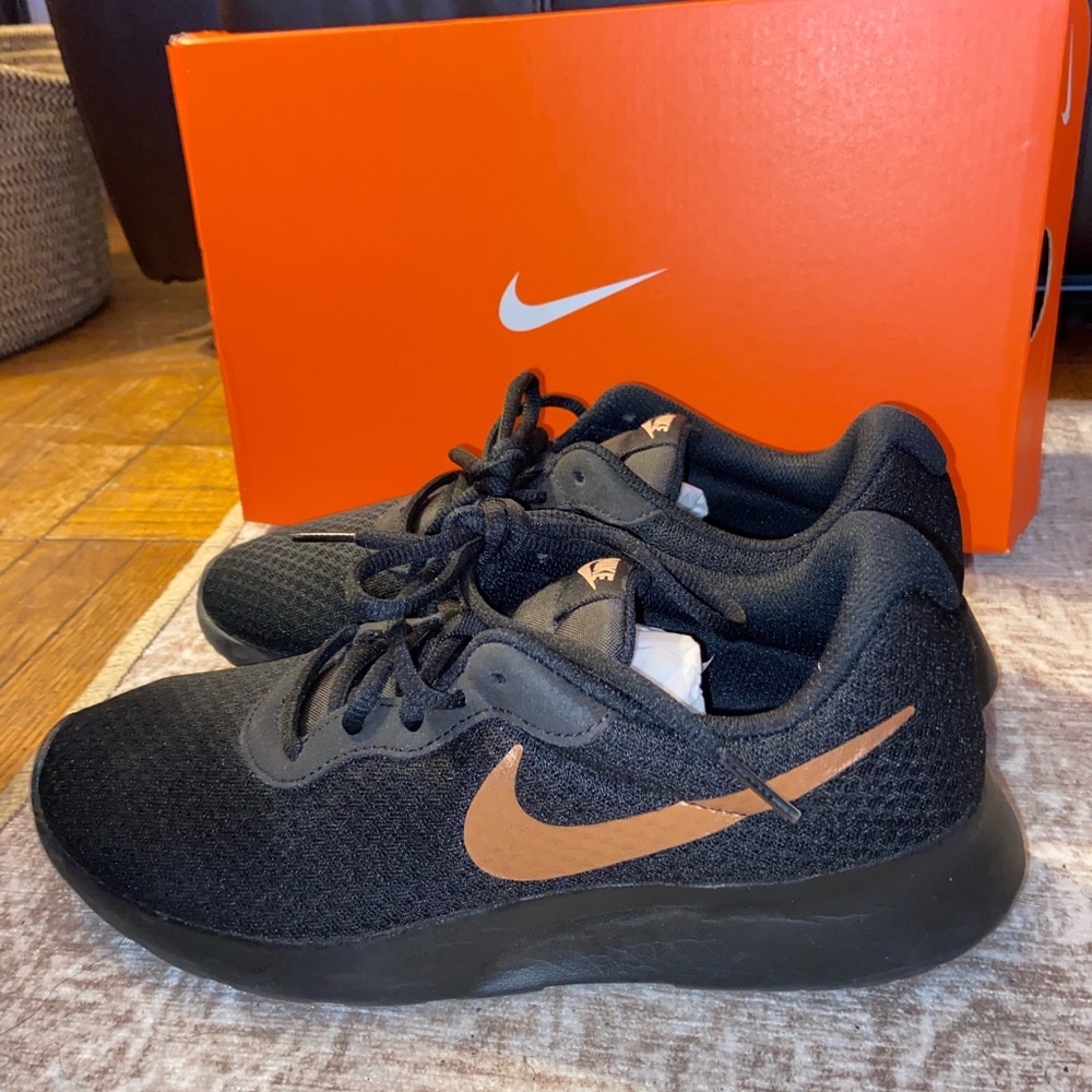 Nike black and rose gold sneakers